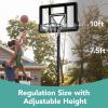 imageBest Choice Products 10ft Regulation Basketball Hoop 7510ft Height Adjustable Outdoor Goal wShock Absorbent Rim Base Gel 2 Wheels7510ft