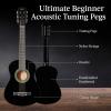 imageBest Choice Products 30in Kids Acoustic Guitar AllinOne Beginner Starter Kit wStrap Case Extra Strings Rosette Inlay  RedburstBlack