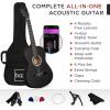 imageBest Choice Products 30in Kids Acoustic Guitar AllinOne Beginner Starter Kit wStrap Case Extra Strings Rosette Inlay  RedburstBlack
