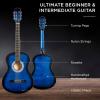 imageBest Choice Products 30in Kids Acoustic Guitar AllinOne Beginner Starter Kit wStrap Case Extra Strings Rosette Inlay  RedburstBlueburst