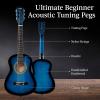 imageBest Choice Products 30in Kids Acoustic Guitar AllinOne Beginner Starter Kit wStrap Case Extra Strings Rosette Inlay  RedburstBlueburst