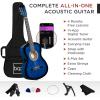 imageBest Choice Products 30in Kids Acoustic Guitar AllinOne Beginner Starter Kit wStrap Case Extra Strings Rosette Inlay  RedburstBlueburst