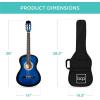 imageBest Choice Products 30in Kids Acoustic Guitar AllinOne Beginner Starter Kit wStrap Case Extra Strings Rosette Inlay  RedburstBlueburst