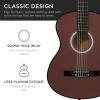 imageBest Choice Products 30in Kids Acoustic Guitar AllinOne Beginner Starter Kit wStrap Case Extra Strings Rosette Inlay  RedburstDark Brown