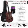 imageBest Choice Products 30in Kids Acoustic Guitar AllinOne Beginner Starter Kit wStrap Case Extra Strings Rosette Inlay  RedburstDark Brown
