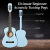 imageBest Choice Products 30in Kids Acoustic Guitar AllinOne Beginner Starter Kit wStrap Case Extra Strings Rosette Inlay  RedburstLight Blue