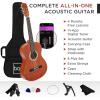 imageBest Choice Products 30in Kids Acoustic Guitar AllinOne Beginner Starter Kit wStrap Case Extra Strings Rosette Inlay  RedburstNatural Mahogany