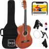 imageBest Choice Products 30in Kids Acoustic Guitar AllinOne Beginner Starter Kit wStrap Case Extra Strings Rosette Inlay  RedburstNatural Mahogany