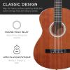 imageBest Choice Products 30in Kids Acoustic Guitar AllinOne Beginner Starter Kit wStrap Case Extra Strings Rosette Inlay  RedburstNatural Mahogany