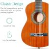 imageBest Choice Products 30in Kids Acoustic Guitar AllinOne Beginner Starter Kit wStrap Case Extra Strings Rosette Inlay  RedburstNatural Mahogany