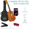 imageBest Choice Products 30in Kids Acoustic Guitar AllinOne Beginner Starter Kit wStrap Case Extra Strings Rosette Inlay  RedburstNatural Mahogany
