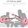 imageBest Choice Products 30in Kids Acoustic Guitar AllinOne Beginner Starter Kit wStrap Case Extra Strings Rosette Inlay  RedburstPink