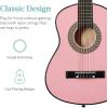 imageBest Choice Products 30in Kids Acoustic Guitar AllinOne Beginner Starter Kit wStrap Case Extra Strings Rosette Inlay  RedburstPink