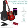 imageBest Choice Products 30in Kids Acoustic Guitar AllinOne Beginner Starter Kit wStrap Case Extra Strings Rosette Inlay  RedburstRedburst