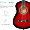 imageBest Choice Products 30in Kids Acoustic Guitar AllinOne Beginner Starter Kit wStrap Case Extra Strings Rosette Inlay  RedburstRedburst