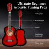 imageBest Choice Products 30in Kids Acoustic Guitar AllinOne Beginner Starter Kit wStrap Case Extra Strings Rosette Inlay  RedburstRedburst