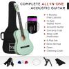 imageBest Choice Products 30in Kids Acoustic Guitar AllinOne Beginner Starter Kit wStrap Case Extra Strings Rosette Inlay  RedburstSoCal Green