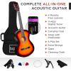 imageBest Choice Products 30in Kids Acoustic Guitar AllinOne Beginner Starter Kit wStrap Case Extra Strings Rosette Inlay  RedburstSunburst