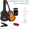 imageBest Choice Products 30in Kids Acoustic Guitar AllinOne Beginner Starter Kit wStrap Case Extra Strings Rosette Inlay  RedburstSunburst