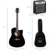 imageBest Choice Products Beginner Acoustic Electric Guitar Starter Set w 41in All Wood Cutaway Design Gig Bag Strap Picks  NaturalBlack