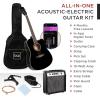 imageBest Choice Products Beginner Acoustic Electric Guitar Starter Set w 41in All Wood Cutaway Design Gig Bag Strap Picks  NaturalBlack