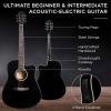 imageBest Choice Products Beginner Acoustic Electric Guitar Starter Set w 41in All Wood Cutaway Design Gig Bag Strap Picks  NaturalBlack