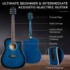 imageBest Choice Products Beginner Acoustic Electric Guitar Starter Set w 41in All Wood Cutaway Design Gig Bag Strap Picks  NaturalBlue