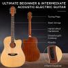 imageBest Choice Products Beginner Acoustic Electric Guitar Starter Set w 41in All Wood Cutaway Design Gig Bag Strap Picks  NaturalNatural