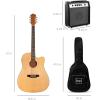 imageBest Choice Products Beginner Acoustic Electric Guitar Starter Set w 41in All Wood Cutaway Design Gig Bag Strap Picks  NaturalNatural
