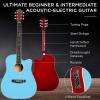 imageBest Choice Products Beginner Acoustic Electric Guitar Starter Set w 41in All Wood Cutaway Design Gig Bag Strap Picks  NaturalSky Blue