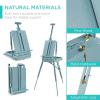 imageBest Choice Products French Easel 32pc Beginners Kit Portable Wooden Folding Adjustable Sketch Box Artist Tripod for Painting Drawing wAcrylic Paints Brushes Canvases Palettes  GrayBlue