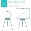 imageBest Choice Products French Easel 32pc Beginners Kit Portable Wooden Folding Adjustable Sketch Box Artist Tripod for Painting Drawing wAcrylic Paints Brushes Canvases Palettes  GrayBlue