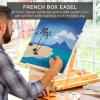 imageBest Choice Products French Easel 32pc Beginners Kit Portable Wooden Folding Adjustable Sketch Box Artist Tripod for Painting Drawing wAcrylic Paints Brushes Canvases Palettes  GrayBlack
