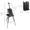 imageBest Choice Products French Easel 32pc Beginners Kit Portable Wooden Folding Adjustable Sketch Box Artist Tripod for Painting Drawing wAcrylic Paints Brushes Canvases Palettes  GrayBlack