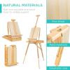 imageBest Choice Products French Easel 32pc Beginners Kit Portable Wooden Folding Adjustable Sketch Box Artist Tripod for Painting Drawing wAcrylic Paints Brushes Canvases Palettes  GrayNatural