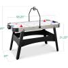 imageBest Choice Products LED 54 Inch Air Hockey Game Table wLightup Scoreboard Powerful Motor AC Outlet Includes 2 Pucks 2 PushersGray