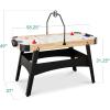 imageBest Choice Products LED 54 Inch Air Hockey Game Table wLightup Scoreboard Powerful Motor AC Outlet Includes 2 Pucks 2 PushersNatural