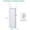 imageBest Choice Products LED Mirror Jewelry Cabinet Tall Lockable Wall or Door Mounted Jewelry Armoire Organizer with Mirror 2 Drawers Lock Cosmetic Tray Shelves  SagePowder Blue