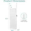 imageBest Choice Products LED Mirror Jewelry Cabinet Tall Lockable Wall or Door Mounted Jewelry Armoire Organizer with Mirror 2 Drawers Lock Cosmetic Tray Shelves  SageWhite