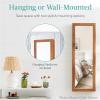 imageBest Choice Products LED Mirror Jewelry Cabinet Tall Lockable Wall or Door Mounted Jewelry Armoire Organizer with Mirror 2 Drawers Lock Cosmetic Tray Shelves  SageNatural Oak