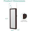 imageBest Choice Products LED Mirror Jewelry Cabinet Tall Lockable Wall or Door Mounted Jewelry Armoire Organizer with Mirror 2 Drawers Lock Cosmetic Tray Shelves  SageEspresso