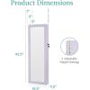 imageBest Choice Products LED Mirror Jewelry Cabinet Tall Lockable Wall or Door Mounted Jewelry Armoire Organizer with Mirror 2 Drawers Lock Cosmetic Tray Shelves  SageLavender