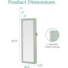 imageBest Choice Products LED Mirror Jewelry Cabinet Tall Lockable Wall or Door Mounted Jewelry Armoire Organizer with Mirror 2 Drawers Lock Cosmetic Tray Shelves  SageSage
