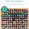 imageBest Choice Products Set of 168 AlcoholBased Markers DualTipped Alcohol Markers for Adults DoubleSided Art Kit wBrush ampamp Chisel Tip Color Chart Wood Carrying Case  Natural