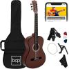 imageBest Choice Products 30in Kids Acoustic Guitar AllinOne Beginner Starter Kit wStrap Case Extra Strings Rosette Inlay  RedburstDark Brown