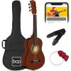 imageBest Choice Products 30in Kids Acoustic Guitar AllinOne Beginner Starter Kit wStrap Case Extra Strings Rosette Inlay  RedburstMahogany Stain