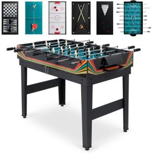 imageBest Choice Products 2x4ft 10in1 Combo Game Table Set for Home Game Room Friends ampamp Family wHockey Foosball Pool Shuffleboard Ping Pong Chess Checkers Bowling and BackgammonArcade