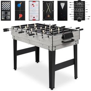 imageBest Choice Products 2x4ft 10in1 Combo Game Table Set for Home Game Room Friends ampamp Family wHockey Foosball Pool Shuffleboard Ping Pong Chess Checkers Bowling and BackgammonGray