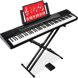 imageBest Choice Products 88Key Full Size Digital Piano Electronic Keyboard Set for All Experience Levels wSemiWeighted Keys Stand Sustain Pedal BuiltIn Speakers 6 Voice Settings  BlackBlack