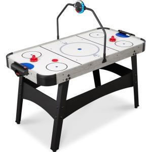 imageBest Choice Products LED 54 Inch Air Hockey Game Table wLightup Scoreboard Powerful Motor AC Outlet Includes 2 Pucks 2 PushersGray